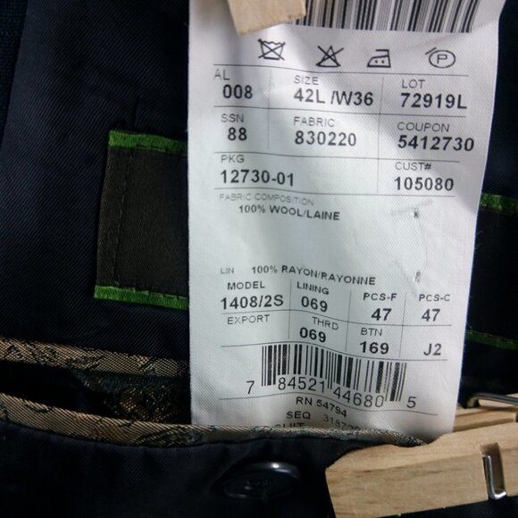 Joseph Abboud Nordstrom Blue Pane Suit Blazer Spor - Picture 10 of 11